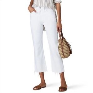 Hudson Remi Straight Cropped White Jeans size 34 18